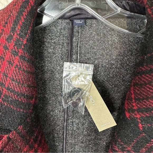 J. Crew L Limited Edition Ludlow Red & Black Plaid Overcoat in English Wool NWT - Picture 12 of 16